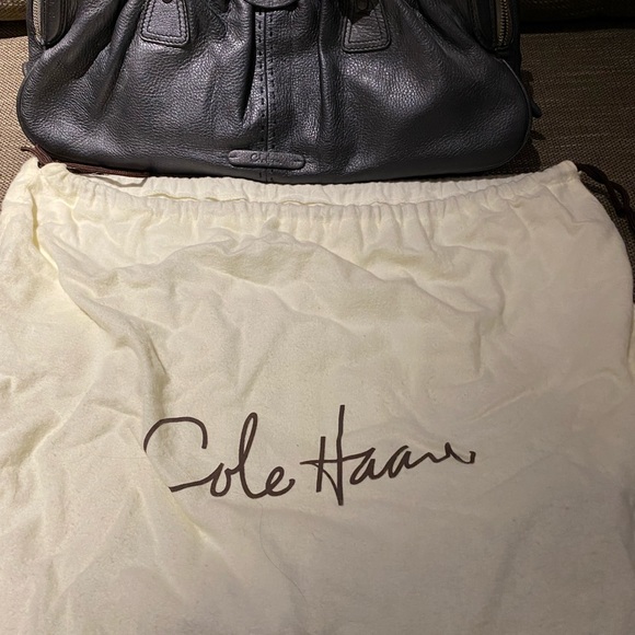 Cole Haan metallic gunmetal grey leather purse - Picture 3 of 3